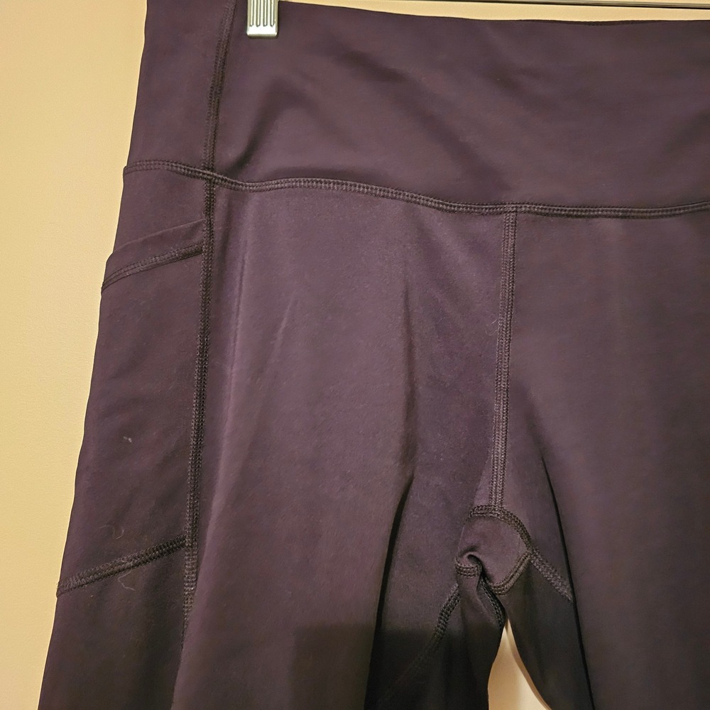 All in Motion Womens XL High-Waisted Active Leggings Black Side Pocket Athletic
